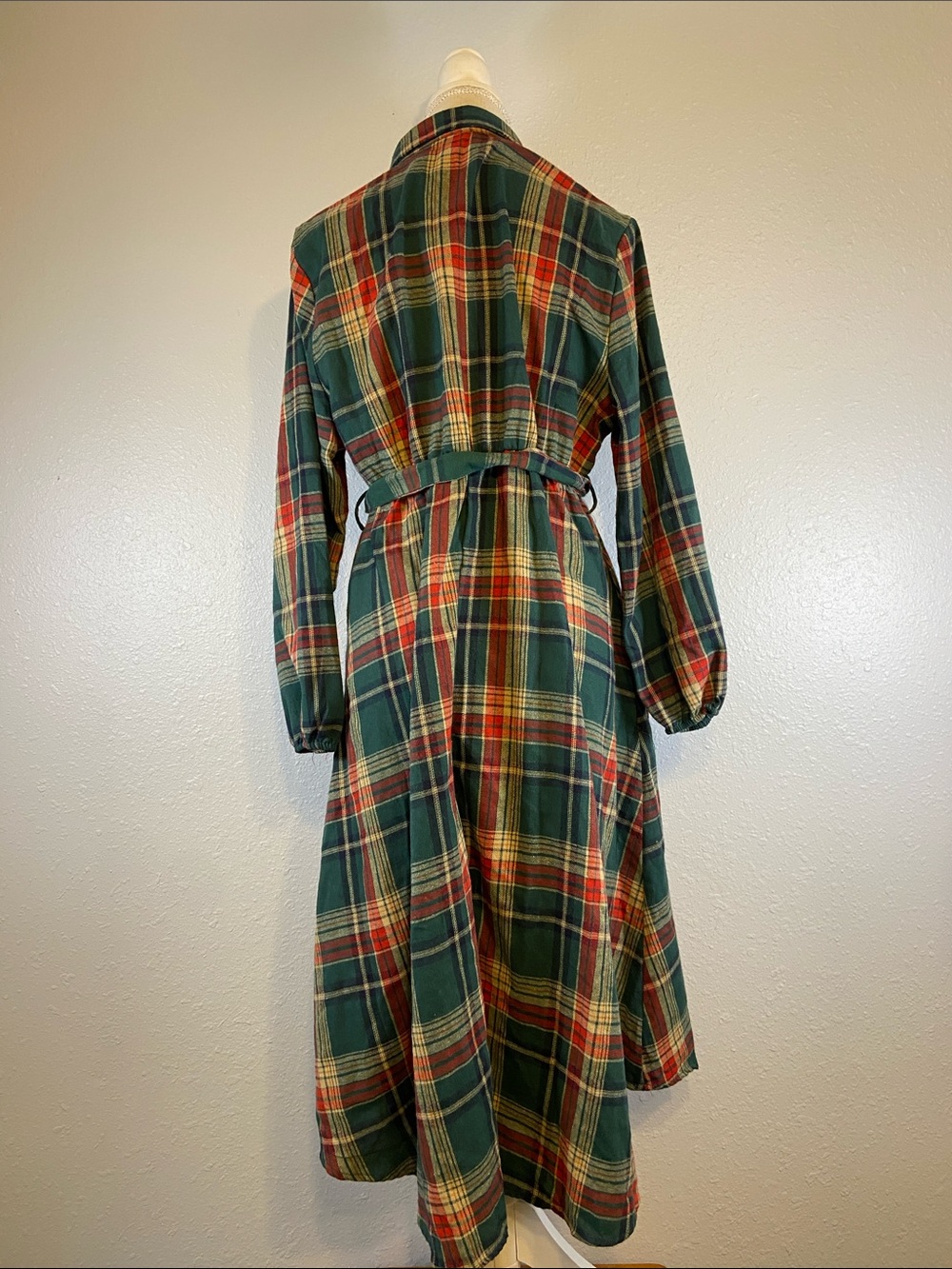 Bloomchic Dark Academia Librarian Autumn Cozy Plaid Dress Shirt Dress Size 12 - Picture 6 of 9
